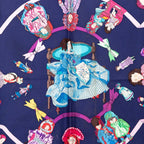 Hermes Carre 90 Hello Dolly Doll Scarf Large Purple Multicolor Silk — view 3