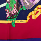 Hermes Carre 90 Hello Dolly Doll Scarf Large Purple Multicolor Silk — view 5