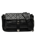 Chanel CC Logo 2.55 Quilted Chain Shoulder Bag Black Lambskin