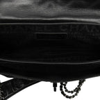 Chanel CC Logo 2.55 Quilted Chain Shoulder Bag Black Lambskin — view 4