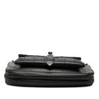 Chanel CC Logo 2.55 Quilted Chain Shoulder Bag Black Lambskin — view 3