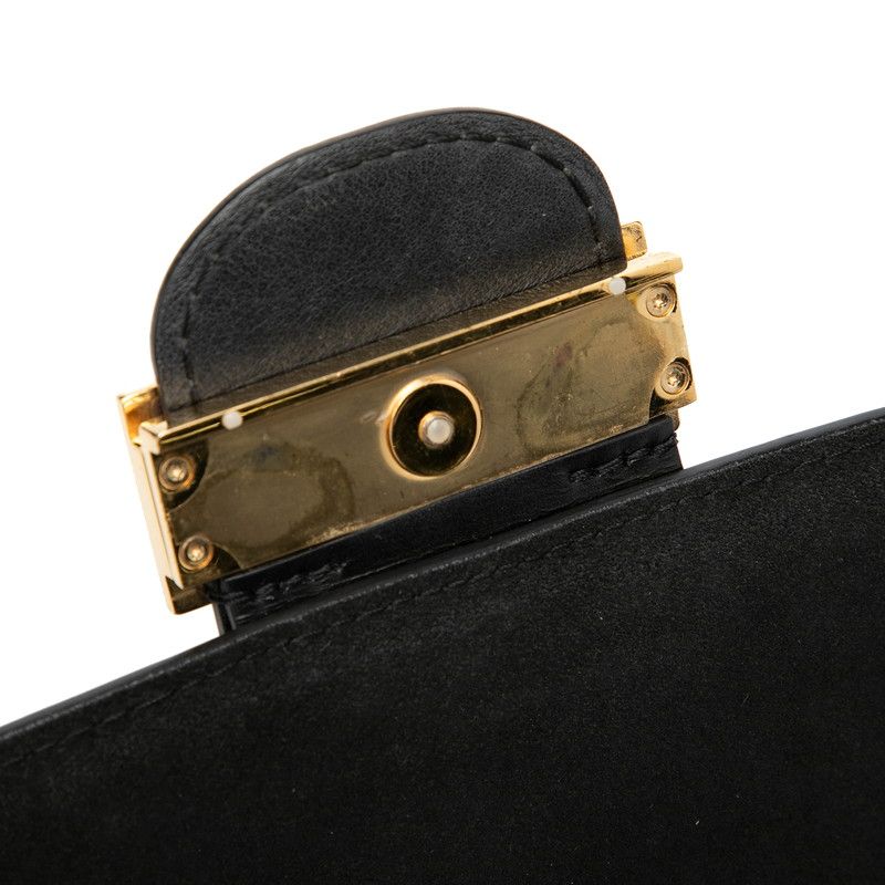 Louis Vuitton Dauphine ММ LV Lock Chain 2-Way Shoulder Bag Black Leather — view 6