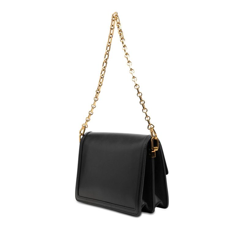 Louis Vuitton Dauphine ММ LV Lock Chain 2-Way Shoulder Bag Black Leather — view 2