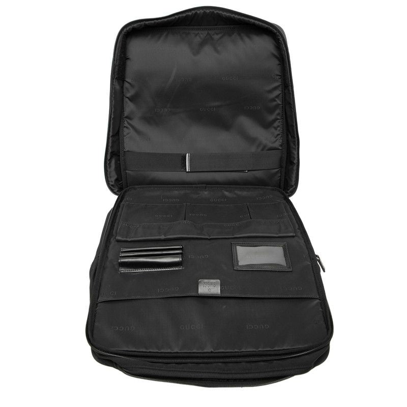 Gucci Flap Backpack Black Nylon Leather — view 4