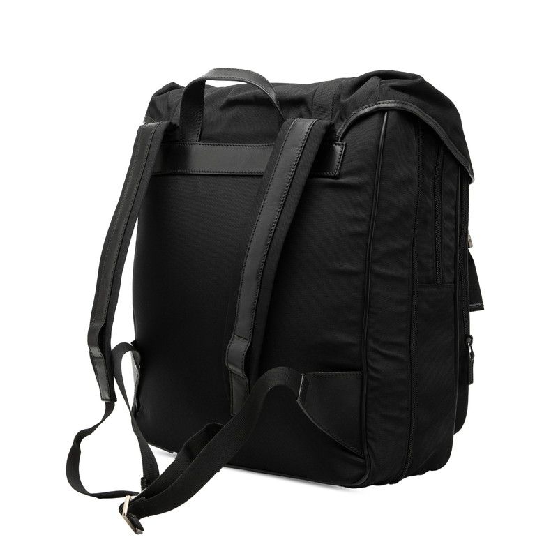 Gucci Flap Backpack Black Nylon Leather — view 2