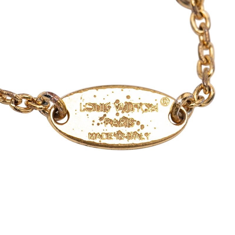 Louis Vuitton Monogram Flower Bracelet Loulou Gram Gold Plated Rhinestone — view 5