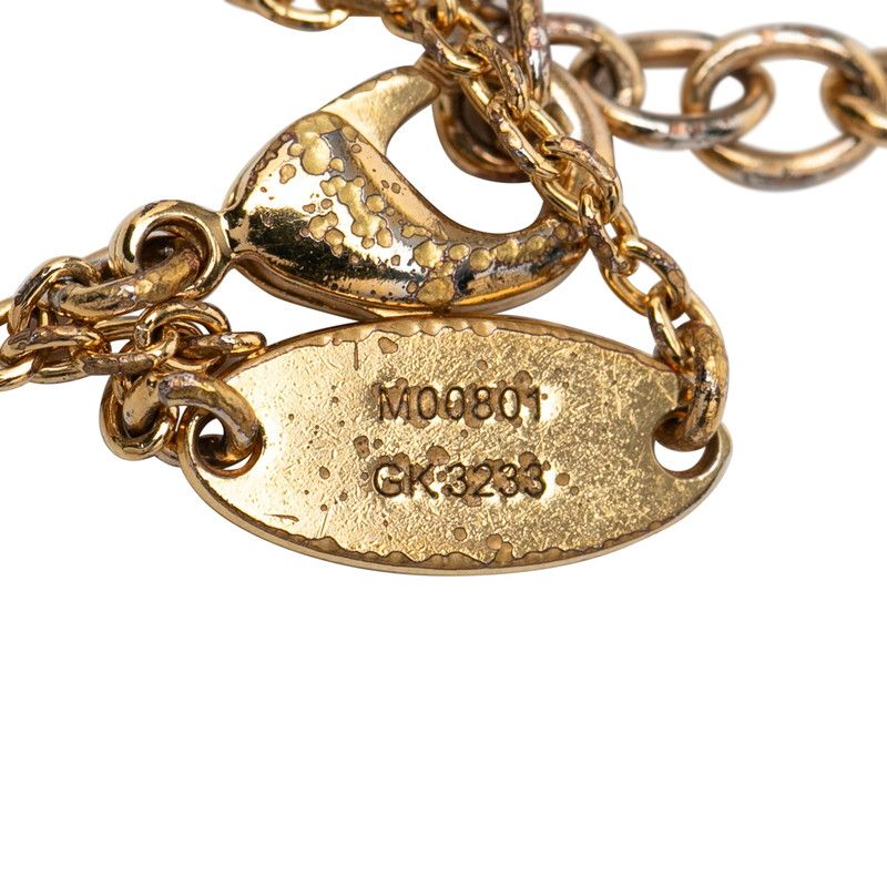 Louis Vuitton Monogram Flower Bracelet Loulou Gram Gold Plated Rhinestone — view 6