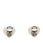 Chanel CC Logo Heart Earrings 04c White Plastic — view 2