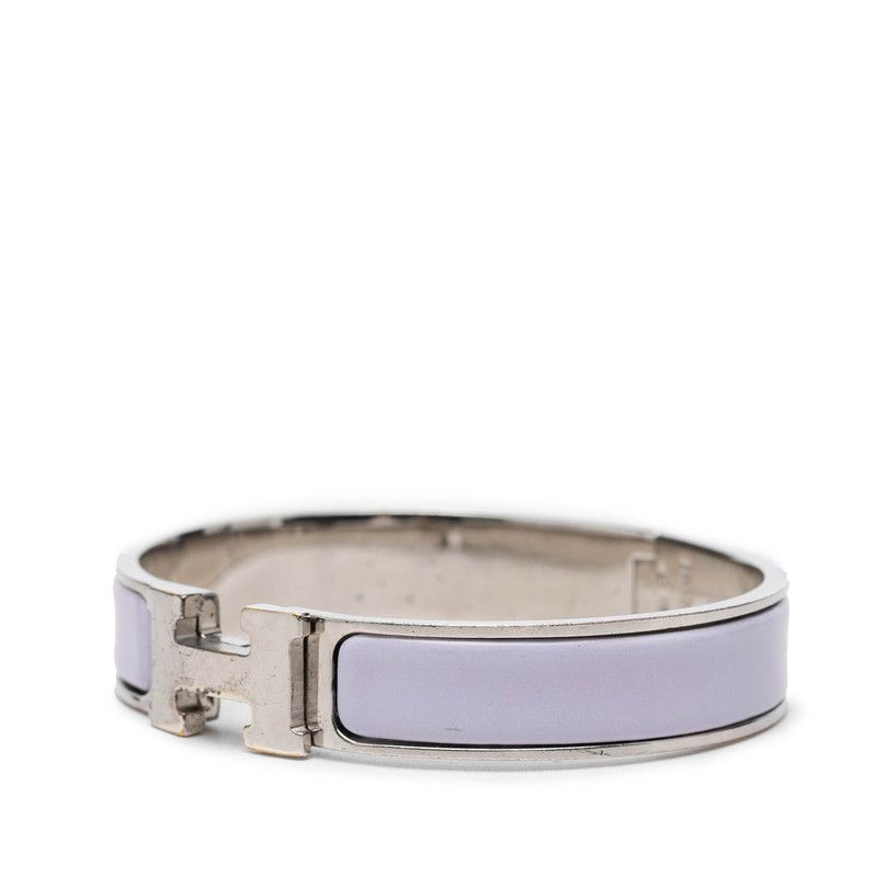 Hermes Clic Clac Bangle Silver Purple Metal 1- Bracelet — view 2