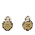 Chanel CC Logo Vintage Earrings Silver Gold Metal