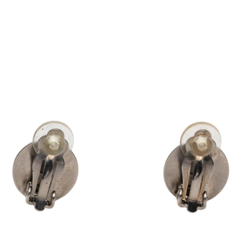 Chanel CC Logo Vintage Earrings Silver Gold Metal — view 2