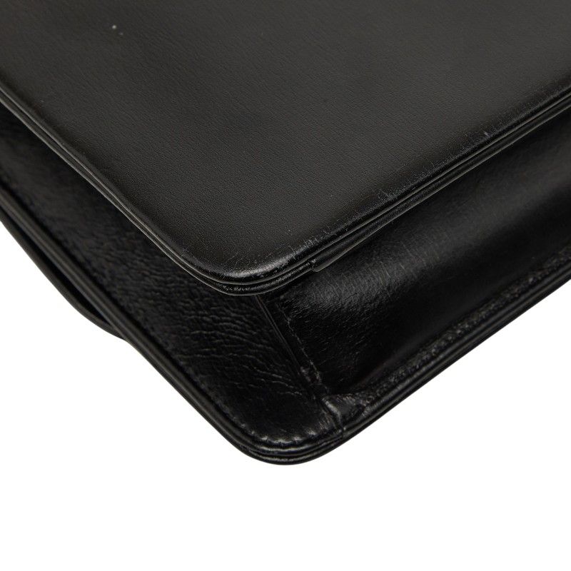 Dior Crossbody Chain Shoulder Bag Black Leather — view 7