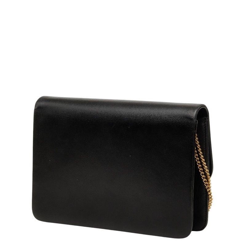 Dior Crossbody Chain Shoulder Bag Black Leather — view 2