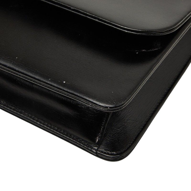 Dior Crossbody Chain Shoulder Bag Black Leather — view 4