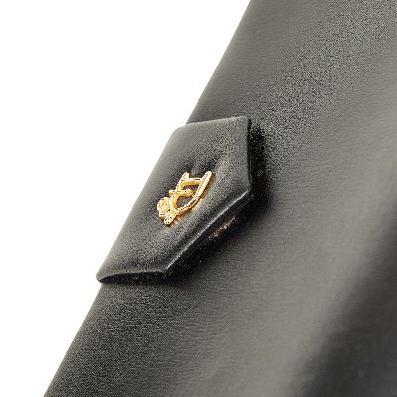 Dior Crossbody Chain Shoulder Bag Black Leather — view 8