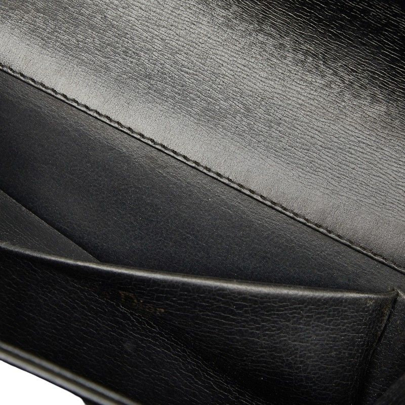Dior Crossbody Chain Shoulder Bag Black Leather — view 9