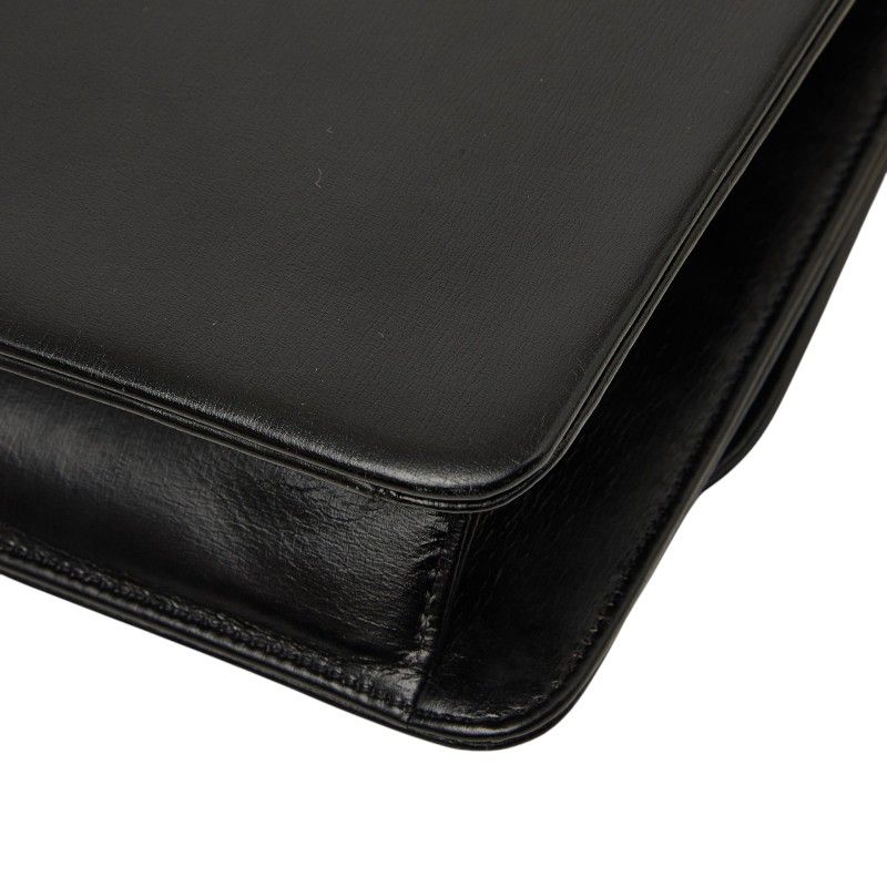 Dior Crossbody Chain Shoulder Bag Black Leather — view 6