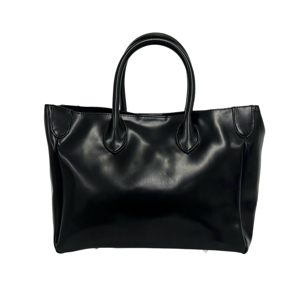 Saint Laurent Vintage YSL Logo Leather Tote Black — view 3