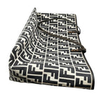 Fendi Tote FF Jacquard Large Canvas Logo White Black Blue — view 8