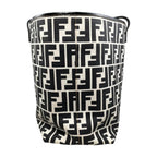 Fendi Tote FF Jacquard Large Canvas Logo White Black Blue — view 4