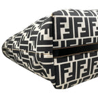 Fendi Tote FF Jacquard Large Canvas Logo White Black Blue — view 6