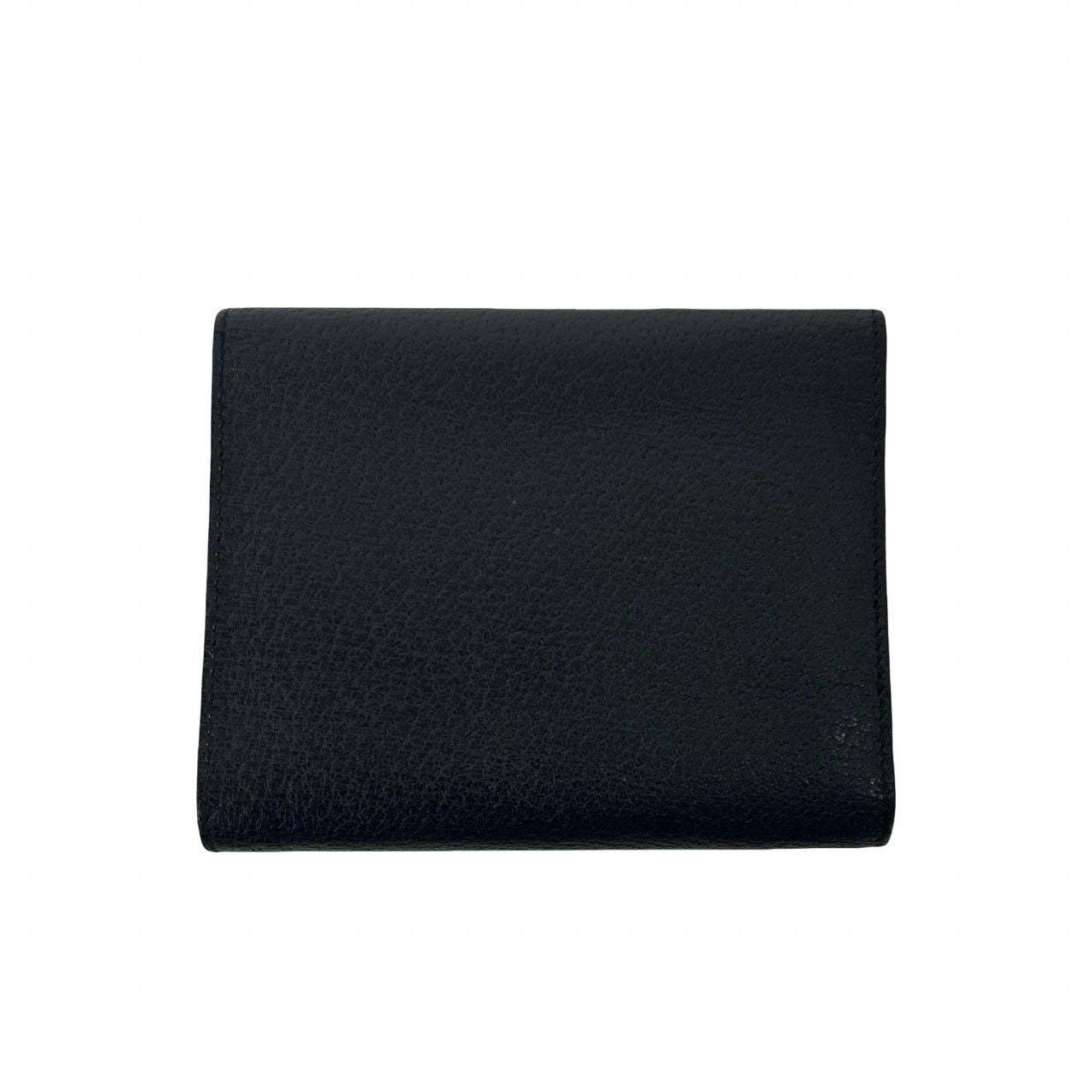 Gucci Horsebit Leather Trifold Wallet Bill Purse Coin Card Case Black — view 2