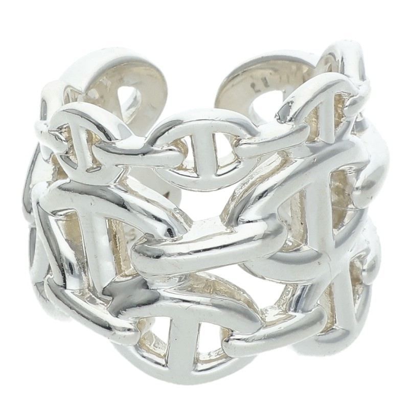 Hermes Chaine D'ancre Enchainee GM Silver Ring