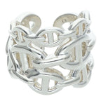 Hermes Chaine D'ancre Enchainee GM Silver Ring