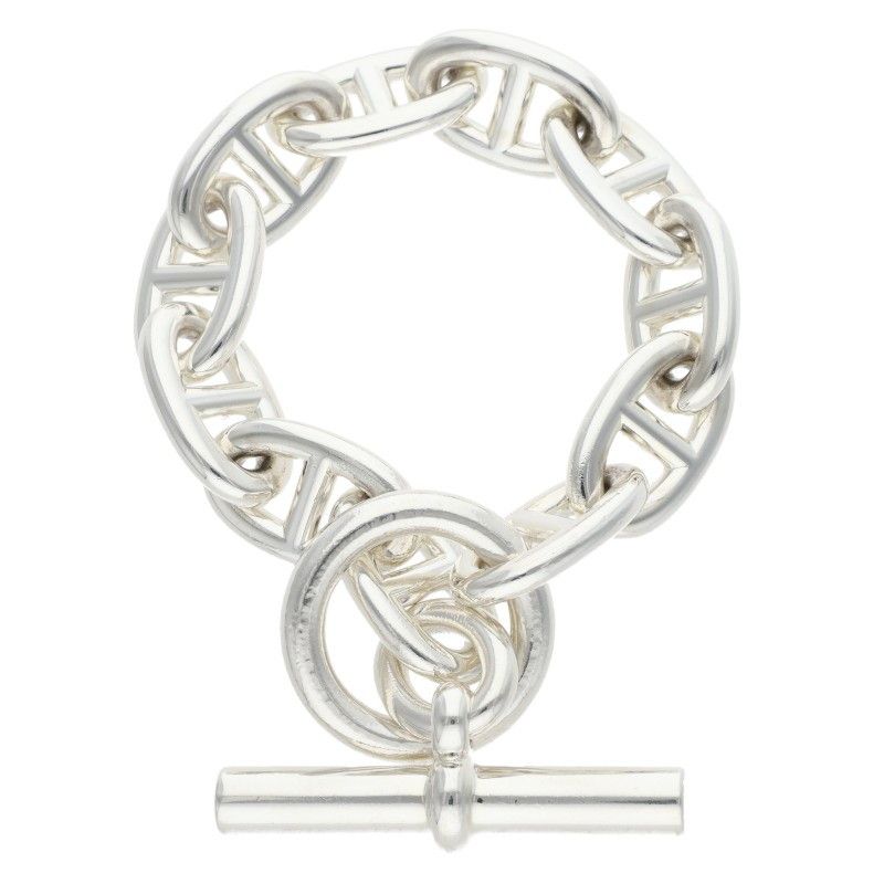 Hermes Chaine D'ancre TGM Silver Bracelet