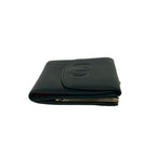 Dior Vintage CD Logo Leather Kiss Lock Trifold Wallet Black — view 5