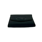 Dior Vintage CD Logo Leather Kiss Lock Trifold Wallet Black — view 6