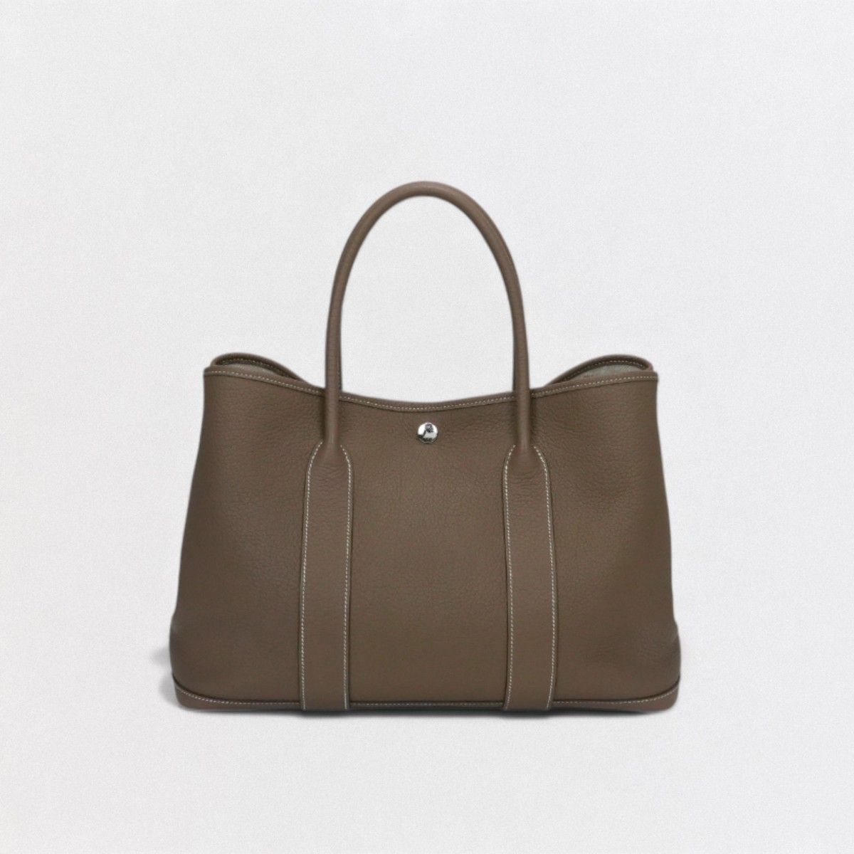 Hermes Garden Party PM 36 Tote Country Etoupe Gray Silver