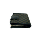 Celine Vintage Macadam Blason Pattern Leather Kiss Lock Bifold Wallet Black — view 4