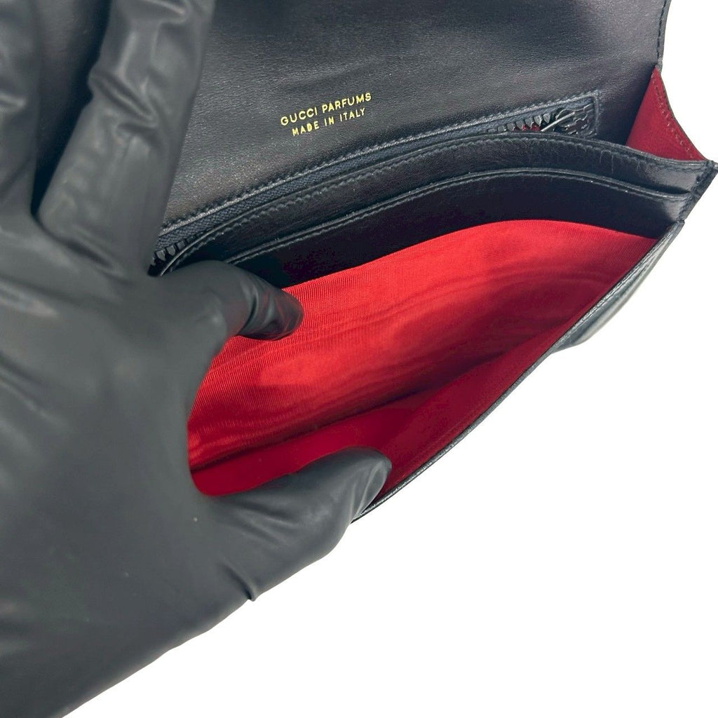 Gucci Vintage GG Logo Sherry Line Canvas Leather Pouch Black — view 9
