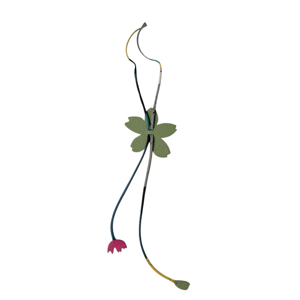 Hermes Charm Petit Ash Cherry Blossom Epsom Chevre Keychain — view 2