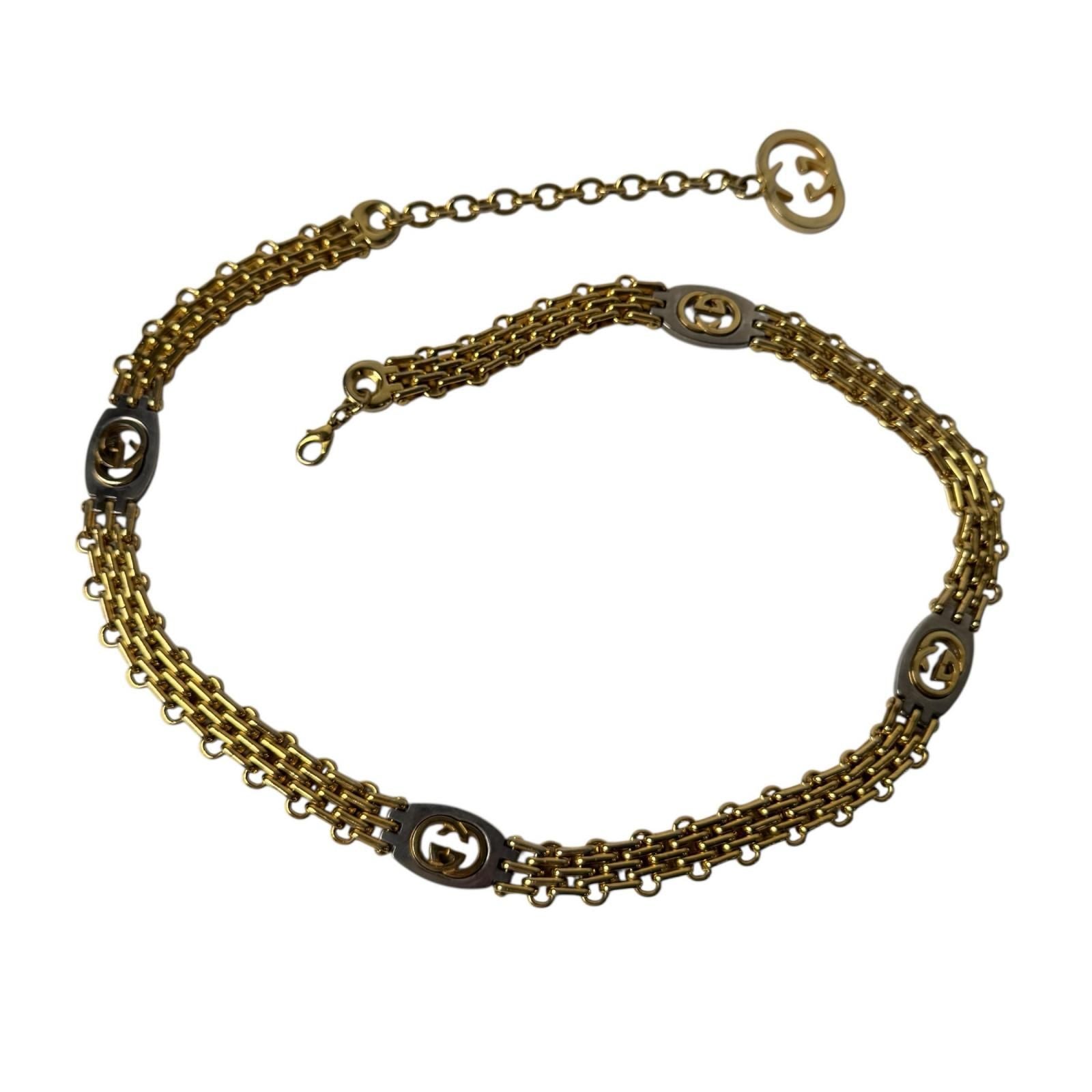Gucci Interlocking Chain Belt with Logo Charm 75 — view 9