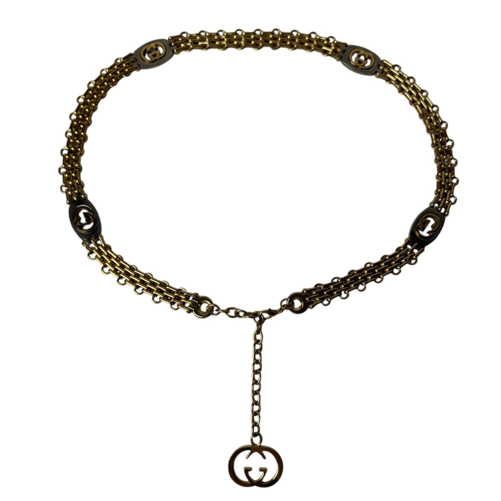 Gucci Interlocking Chain Belt with Logo Charm 75 — view 2