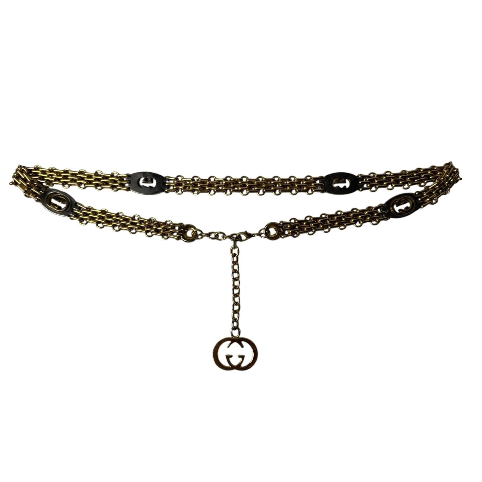 Gucci Interlocking Chain Belt with Logo Charm 75