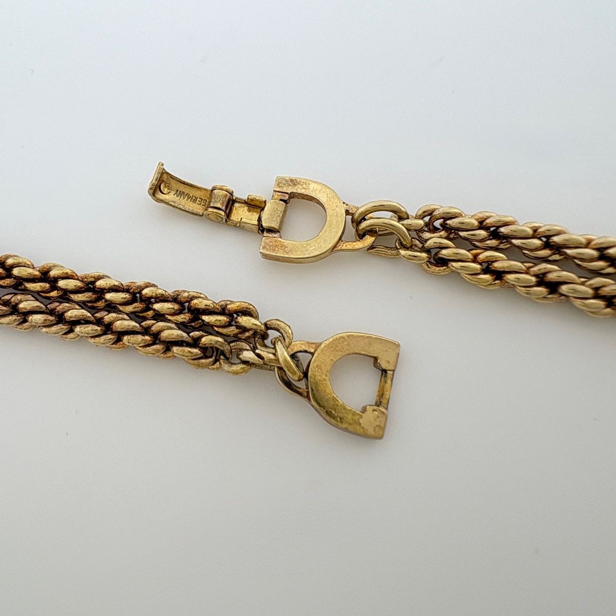 Dior Faux Pearl Necklace Rhinestone Gold — view 3