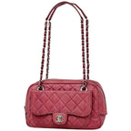 Chanel CC Logo Chain Shoulder Bag Quilted Leather