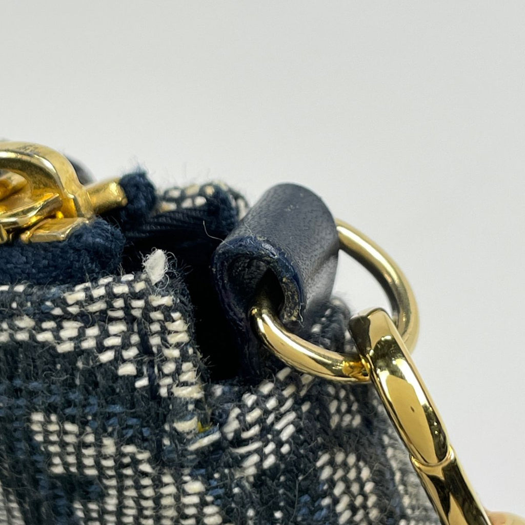 Dior Trotter Pattern Saddle Bag Canvas Navy — view 4
