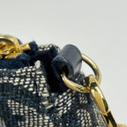Dior Trotter Pattern Saddle Bag Canvas Navy — view 4