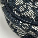 Dior Trotter Pattern Saddle Bag Canvas Navy — view 3
