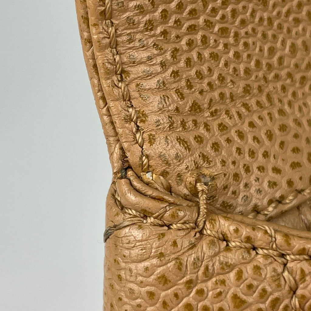 Chanel CC Logo Handbag Quilted Caviar Leather Beige — view 6