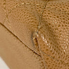 Chanel CC Logo Handbag Quilted Caviar Leather Beige — view 3