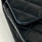 Chanel Quilted Double Flap Chain Shoulder Bag CC Logo Leather Black — view 4