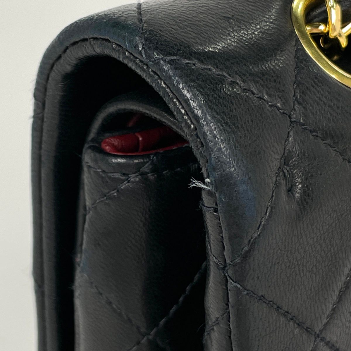 Chanel Quilted Double Flap Chain Shoulder Bag CC Logo Leather Black — view 6