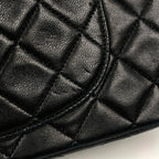 Chanel Quilted Double Flap Chain Shoulder Bag CC Logo Leather Black — view 5
