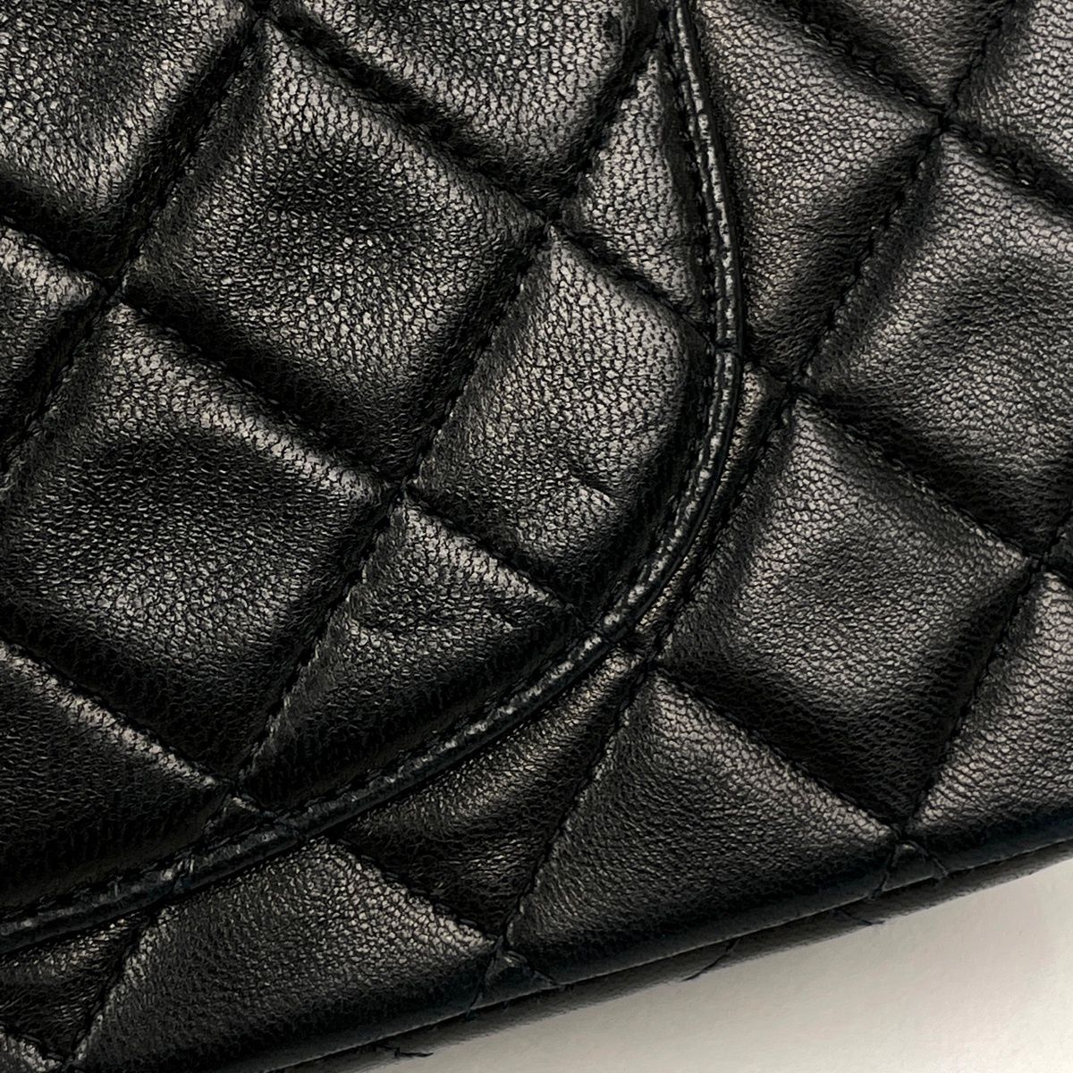 Chanel Quilted Double Flap Chain Shoulder Bag CC Logo Leather Black — view 5
