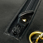 Chanel Quilted Double Flap Chain Shoulder Bag CC Logo Leather Black — view 7